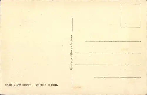Ak Biarritz Pyrénées Atlantiques, Le Rocher du Basta