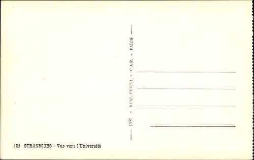 Ak Strasbourg Straßburg Elsass Bas Rhin, Vue vers l'Université