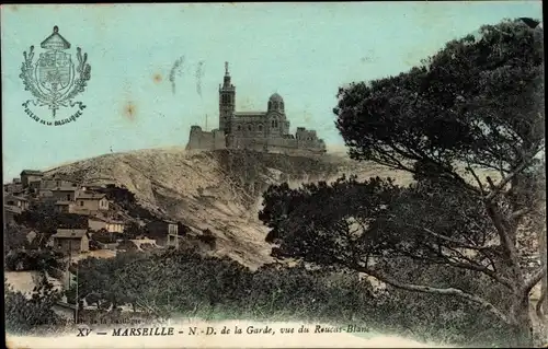 Ak Roucas-Blanc Marseille Bouches du Rhône, Notre Dame de la Garde