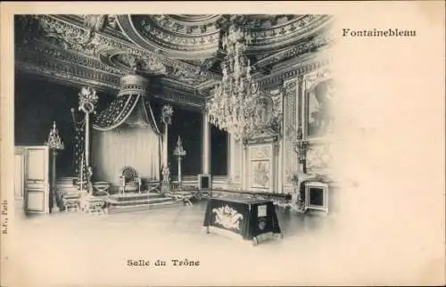 Ak Fontainebleau Seine et Marne, Palais, Salle du Trone
