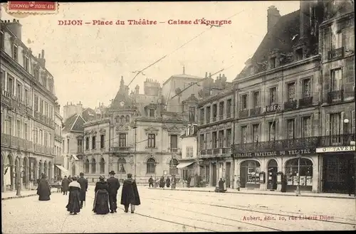 Ak Dijon Côte d'Or, Place du Theatre, Caisse d'Epargne