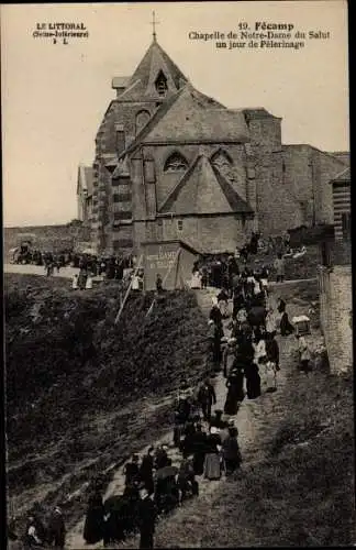 Ak Fécamp Seine Maritime, Chapelle de Notre Dame du Salut un jour de Pelerinage