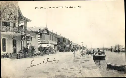 Ak Palavas les Flots Hérault, La rive droite