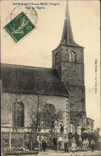 Ak Dommartin-aux-Bois Vosges, Rue de l'Eglise