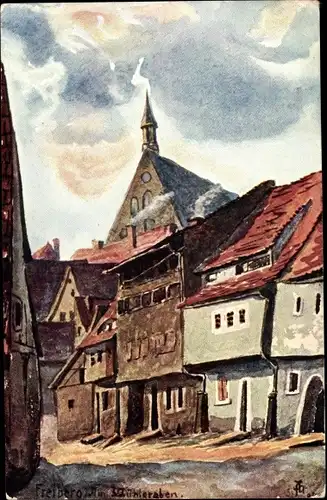 Künstler Ak Freiberg im Kreis Mittelsachsen, Kornblumentag 1913, Am Mühlgraben
