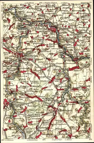 Landkarten Ak Döbeln, Waldheim, Hainichen, Otzdorf, Roßwein