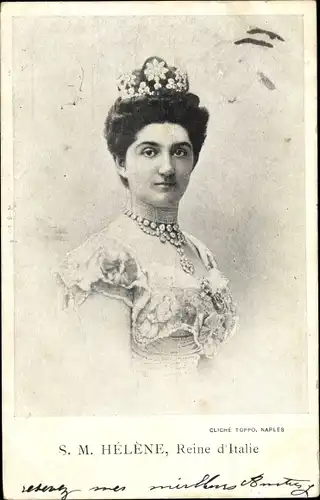 Ak S.M. Hèlène, Reine d'Italie, Königin Helene, Frau Viktor Emanuels III.
