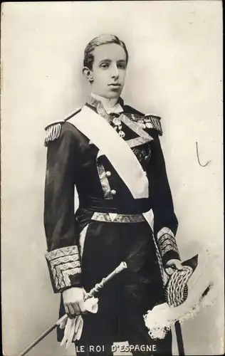 Ak König Alfons XIII. von Spanien, El Rey Alfonso XIII., Uniform