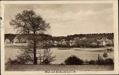 Ak Alt Buchhorst Grünheide in der Mark, Ortspanorama, Gasthaus am Möllensee