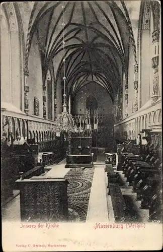 Ak Malbork Marienburg Westpreußen, Kirche, Innenansicht