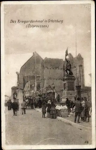 Ak Szczytno Ortelsburg Ostpreußen, Kriegerdenkmal, Ruinen, Ostpreußenhilfe