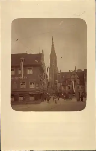 Foto Ak Ulm an der Donau, Straßenpartie, Münsterturm, Zum Blanken