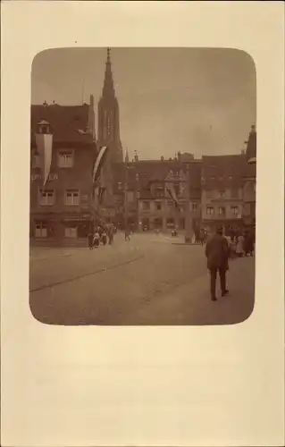 Foto Ak Ulm an der Donau, Straßenpartie, Münsterturm, Zum Blanken