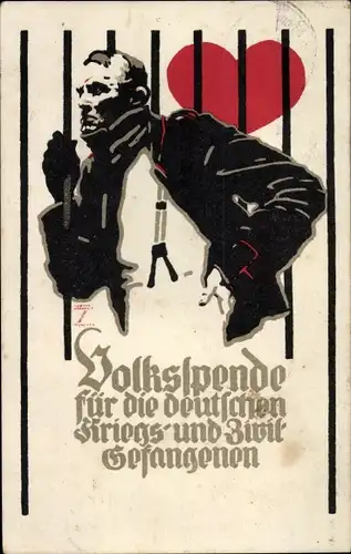 Künstler Ak Hohlwein, Ludwig, Volksspende für die deutschen Kriegs- und Zivil-Gefangenen 1916