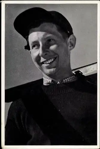 Sammelbild Olympia 1936, Skifahrer Franz Pfnür