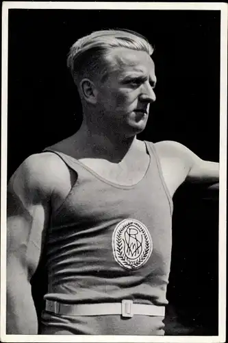 Sammelbild Olympia 1936, Gewichtheber Rudolf Ismayr