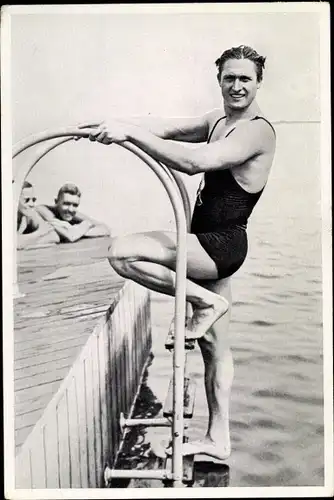 Sammelbild Olympia 1936, Schwimmer Peter Fick