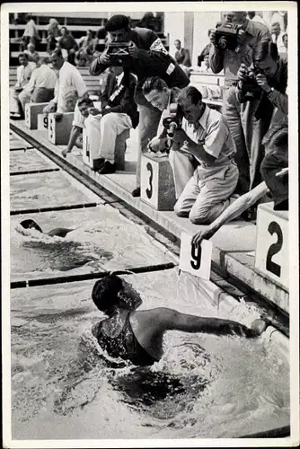 Sammelbild Olympia 1936, Schwimmer Terada, Medica