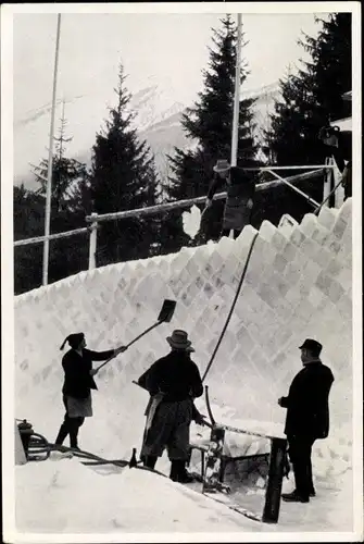 Sammelbild Olympia 1936, Bau der Bobbahn