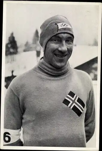 Sammelbild Olympia 1936, Eisschnellläufer Ivar Ballangrud, Portrait