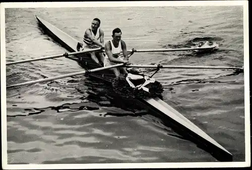 Sammelbild Olympia 1936, Britische Ruderer J. Beresford und L. Southwood