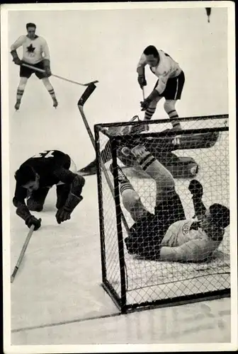 Sammelbild Olympia 1936, Eishockeyspiel Kanada gegen Lettland