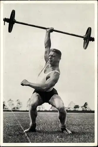 Sammelbild Olympia 1936, Deutscher Gewichtheber Obschruf