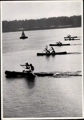 Sammelbild Olympia 1936, Kanadier Zweikampf, Kanuregatta