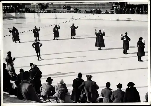 Sammelbild Olympia 1936, Schiedsrichter beim Eiskunstlauf