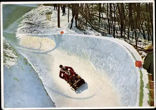 Sammelbild Olympia 1932, Winter Olympiade, Zweierbob Deutschland I