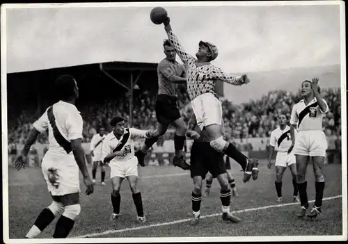 Sammelbild Olympia 1936, Handballspiel Südamerika gegen Österreich