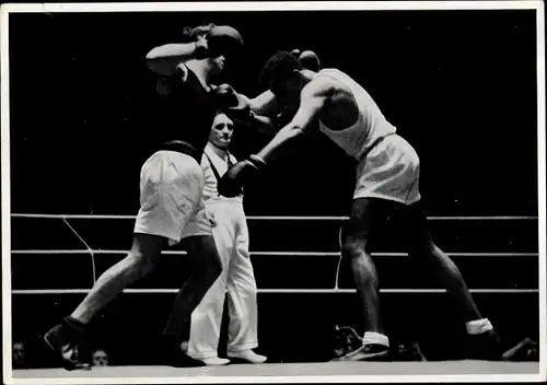 Sammelbild Olympia 1936, Boxer Herbert Runge gegen Lovell