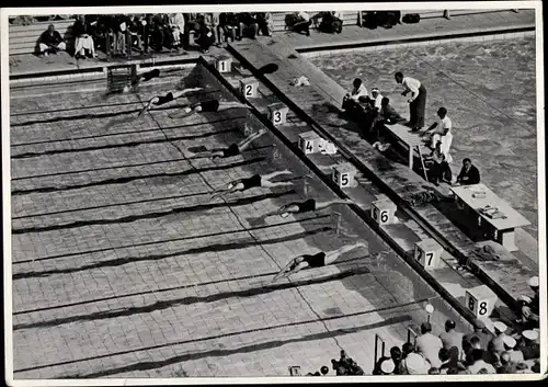 Sammelbild Olympia 1936, 100m Freistilschwimmen der Frauen