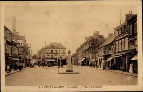 Ak Isigny sur Mer Calvados, Place Pophillat