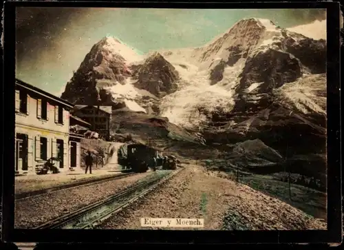 Foto Kanton Bern Schweiz, Eiger und Mönch, Jungfraubahn, Zahnradbahn