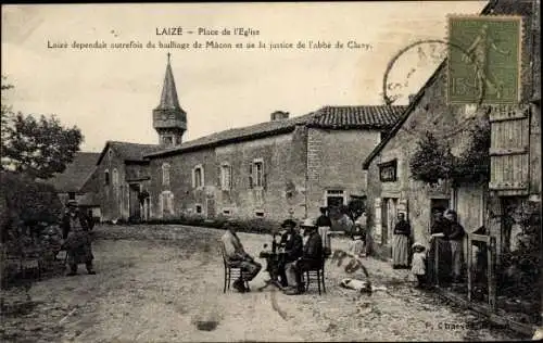 Ak Laize Saône et Loire, Place de l'Eglise