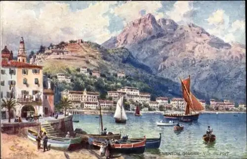 Künstler Ak Menton Garavan Alpes Maritimes, Vue du Port, Tuck and Sons 993