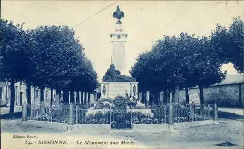 Ak Sissonne Aisne, Le Monument aux Morts