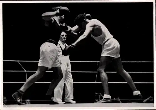 Sammelbild Olympia 1936, Boxer Herbert Runge gegen Lovell