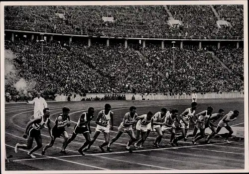 Sammelbild Olympia 1936, 1500m Lauf, Schaumburg, Böttcher