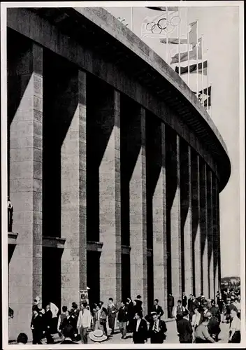 Sammelbild Olympia 1936, Olympiastadion, Säulengang