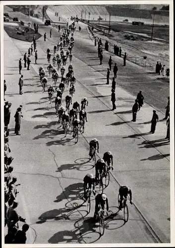 Sammelbild Olympia 1936, Radrennsport, 100km Straßenrennen auf der Avus