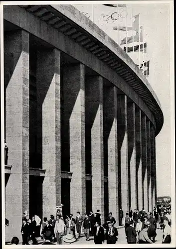 Sammelbild Olympia 1936, Olympiastadion, Säulengang