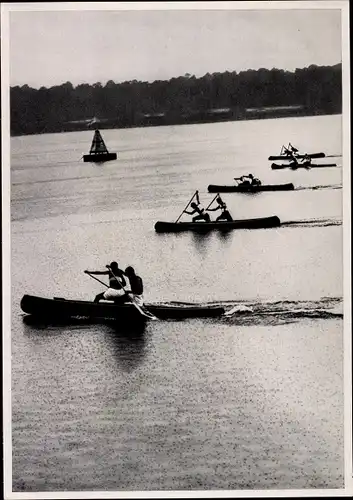 Sammelbild Olympia 1936, Kanadier Zweikampf, Kanuregatta