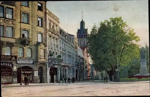 Ak Pforzheim im Schwarzwald, Bahnhofstraße, Geschäfte