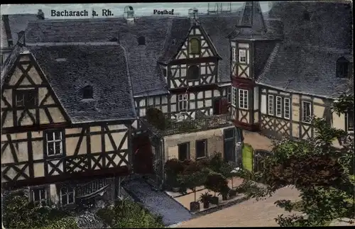 Ak Bacharach am Rhein, Posthof