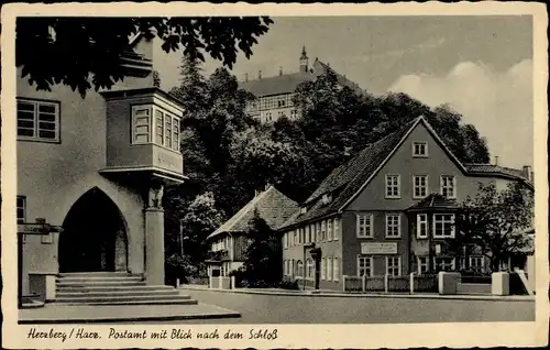 Ak Herzberg am Harz, Post, Schloss