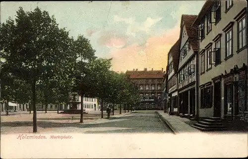 Ak Holzminden an der Weser, Marktplatz