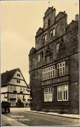 Ak Stadthagen in Niedersachsen, Rathaus-Ostgiebel