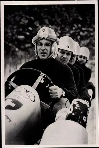 Sammelbild Olympia 1936, Bob Schweiz II, Pierre Musy